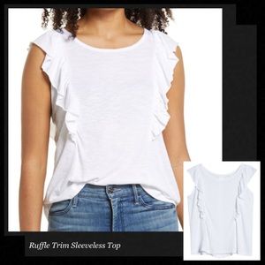 CASLON Ruffle Trip Sleeveless Top